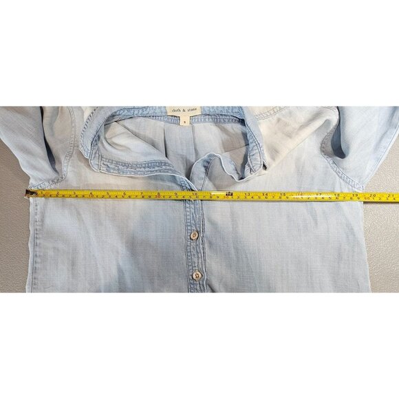 Anthropologie Cloth & Stone Womens S Chambray Two Tone Lyocell Button Up Shirt - Picture 5 of 9